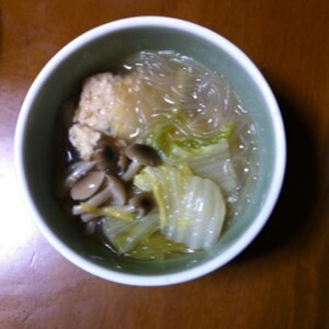 鶏団子の春雨スープ 作り方／20分